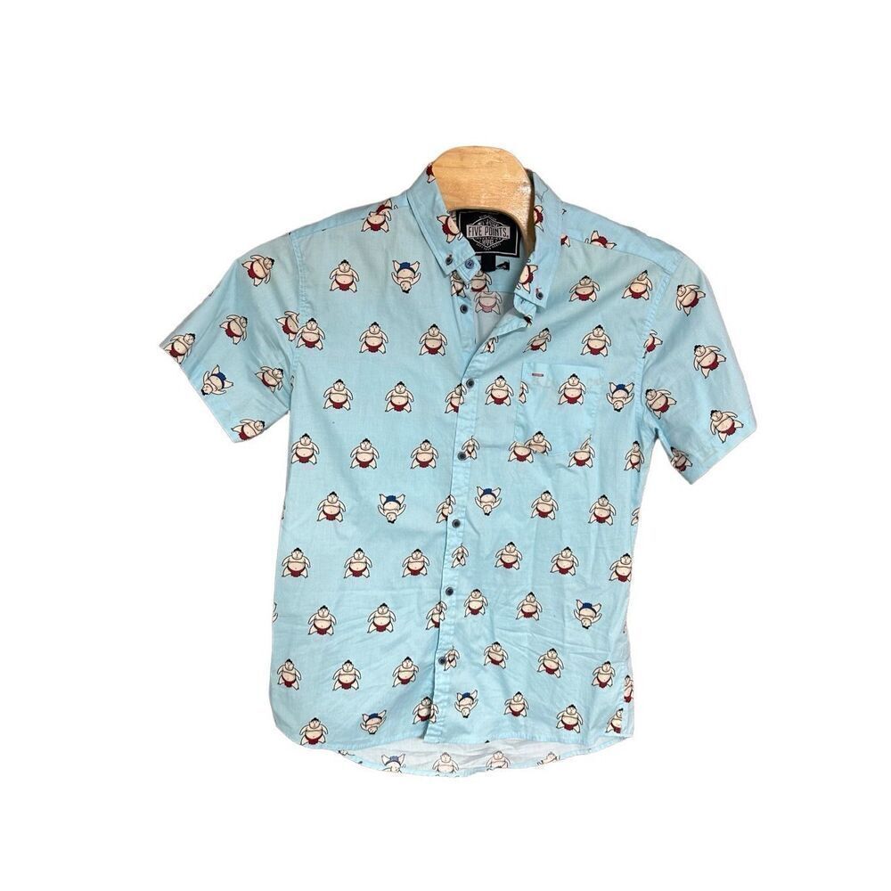 Five Points Slim Fit Flex XL SUMO WRESTELING Short Sleeve Button Up Shirt